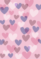 heart background in pink, purple, cream