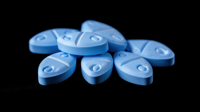 Blue antidepressant medication pills