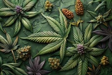 Obraz premium Cannabis effect texture