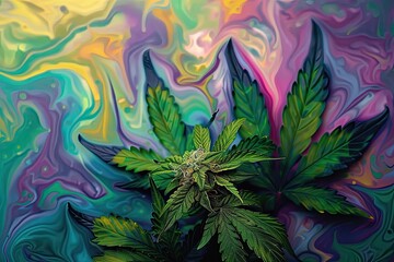 Fototapeta na wymiar Cannabis effect texture