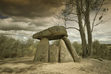 Megalithic dolmen, Barbacena, Elvas, Alentejo, Portugal