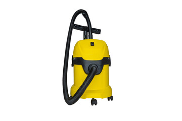 Fototapeta premium Yellow powerful vacuum cleaner isolated on the white background