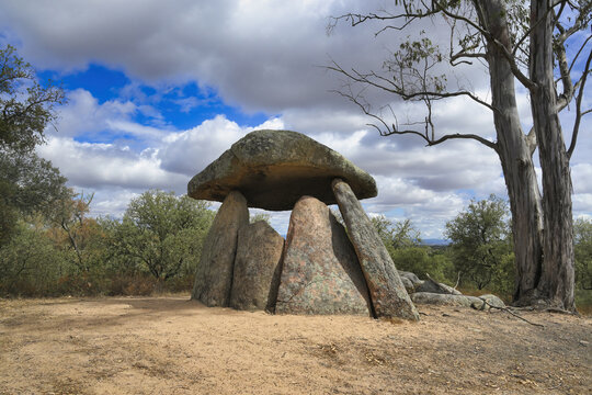 Megalithic dolmen, Barbacena, Elvas, Alentejo, Portugal