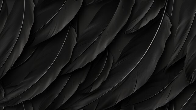 feather background lucid black geometric. Black feathers layered densely with a matte finish