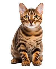 Bengal cat on white background