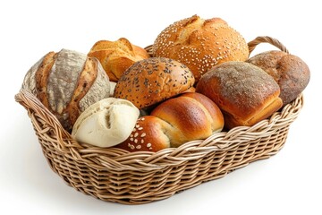 A Basket Filled With Various Types of Bread