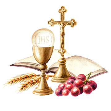 Eucharist. Holy Communion concept. Hand drawn watercolor illustration isolated on white background.jpg