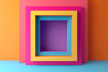 Abstract colorful square frame wallpaper background.