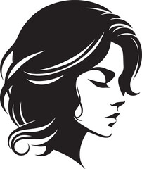 Woman face silhouette vector art