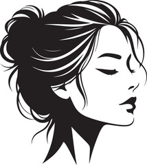 Woman face silhouette vector art