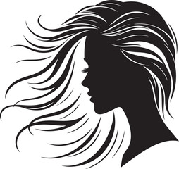 Woman face silhouette vector art