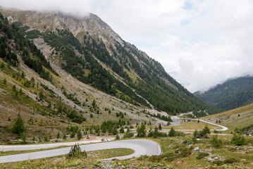 Fototapeta na wymiar Passo di Stelvio im Nebel 