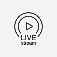 Live stream icon symbol vector logo element. live streaming, broadcasting, online stream vector symbol. Vector element for graphic, website, ui ux, mobile app interface design