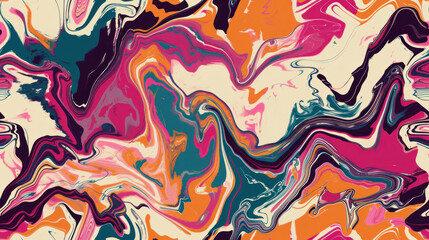 Abstract Psychedelic Marble Texture. Swirling Colorful Marble Ink Patterns. Fluid Marble Texture
