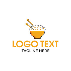 noodles bowl logo design vector