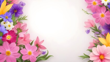 Fototapeta premium spring flowers frame