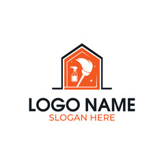 house cleaning logo design vector