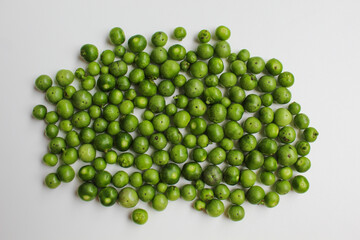 Fruit of Solanum nigrum, the European black nightshade or leunca, flat lay or top view