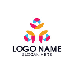 floral logo design vector