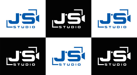 JS logo. JS set , J S design. White JS letter. JS, J S letter logo design. Initial letter JS letter logo set, linked circle uppercase monogram logo. J S letter logo vector design.	
