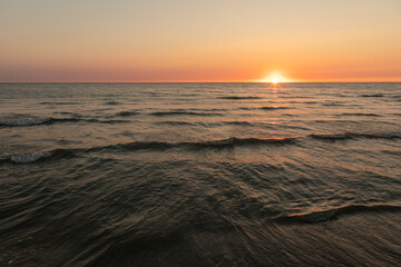 Fototapeta na wymiar Sunset on the sea as a background