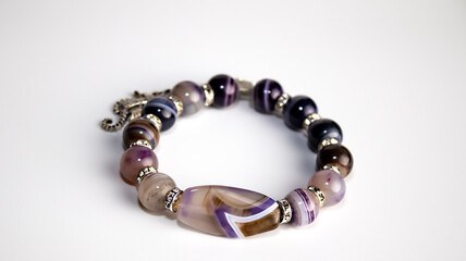 Beautiful bracelet with amethyst and aquamarine stones Infinity, Handmade jewelry, Beads bracelet