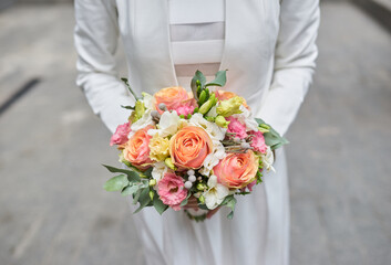 bride's bouquet, showcasing the beauty of wedding flowers.