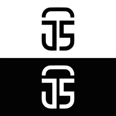 Obraz premium JS logo. JS set , J S design. White JS letter. JS, J S letter logo design. Initial letter JS letter logo set, linked circle uppercase monogram logo. J S letter logo vector design. 