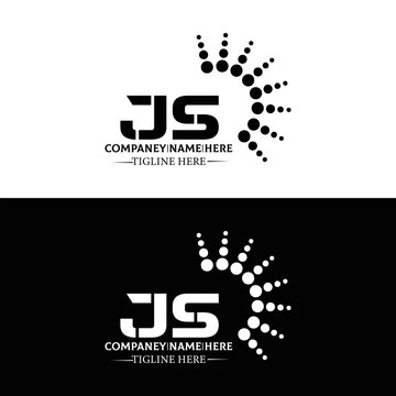 JS logo. JS set , J S design. White JS letter. JS, J S letter logo design. Initial letter JS letter logo set, linked circle uppercase monogram logo. J S letter logo vector design.	
