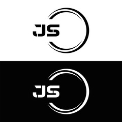 JS logo. JS set , J S design. White JS letter. JS, J S letter logo design. Initial letter JS letter logo set, linked circle uppercase monogram logo. J S letter logo vector design.	
