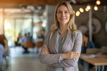 Confident Businesswoman in Office, Professional Leadership Concept