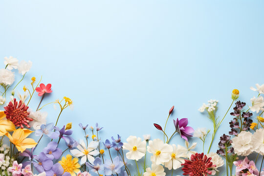 Spring flowers with copy space