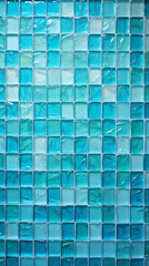 Blue mosaic wall texture background. Abstract mosaic wall pattern