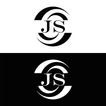 JS logo. JS set , J S design. White JS letter. JS, J S letter logo design. Initial letter JS letter logo set, linked circle uppercase monogram logo. J S letter logo vector design.	
