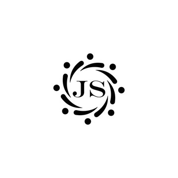 JS logo. JS set , J S design. White JS letter. JS, J S letter logo design. Initial letter JS letter logo set, linked circle uppercase monogram logo. J S letter logo vector design.	
