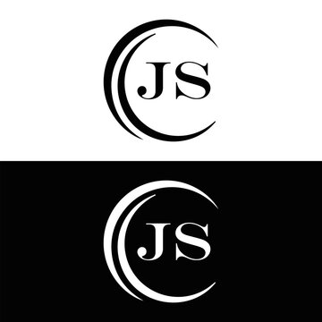 JS logo. JS set , J S design. White JS letter. JS, J S letter logo design. Initial letter JS letter logo set, linked circle uppercase monogram logo. J S letter logo vector design.	
