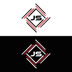 JS logo. JS set , J S design. White JS letter. JS, J S letter logo design. Initial letter JS letter logo set, linked circle uppercase monogram logo. J S letter logo vector design.	
