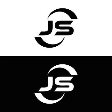 JS logo. JS set , J S design. White JS letter. JS, J S letter logo design. Initial letter JS letter logo set, linked circle uppercase monogram logo. J S letter logo vector design.	
