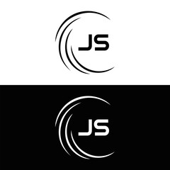 JS logo. JS set , J S design. White JS letter. JS, J S letter logo design. Initial letter JS letter logo set, linked circle uppercase monogram logo. J S letter logo vector design.	
