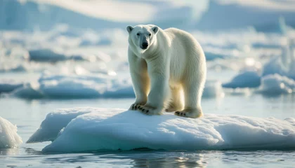 Foto op Canvas Majestic Polar Bear on Iceberg, Wildlife Conservation Concept © Skyfe