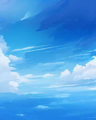 Foto op Canvas Blue sky background with white clouds. Vector illustration © Lohan
