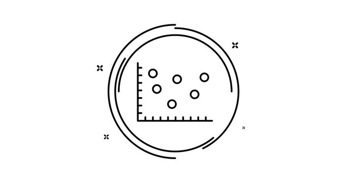 scatter chart animated outline icon with alpha channel. scatter chart rotation appearance 4k video animation for web, mobile and ui design