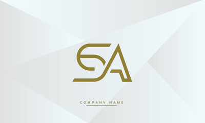 SA, AS, S, A Abstract Letters Logo Monogram