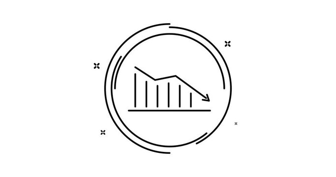 chart animated outline icon with alpha channel. chart rotation appearance 4k video animation for web, mobile and ui design
