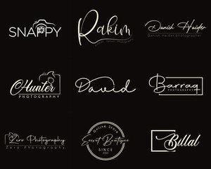 Signature and photography photograph logo design