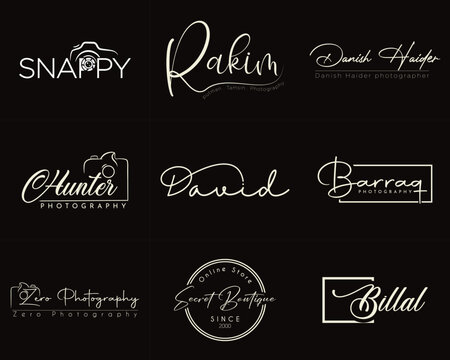 Signature and photography photograph logo design