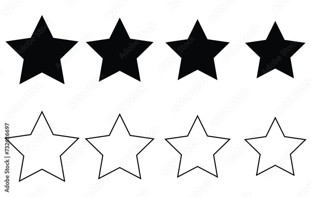Poster set of star icons. star vector icon. rating symbol. vector illustration. eps file 224.