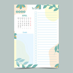 Minimalist daily planner template