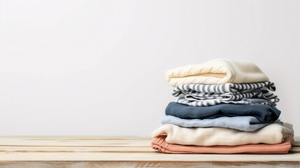 a stack of folded clothes