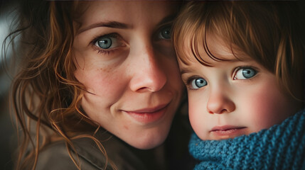 a mother with her child in her arms